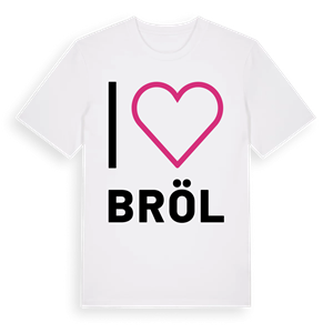 Jag älskar Bröl t-shirt stort tryck – ekologisk bomull t-shirt från Pinshirt