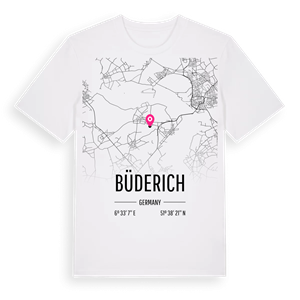 Büderich karta t-shirt – ekologisk bomull t-shirt från Pinshirt