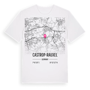 Castrop-Rauxel karta t-shirt – ekologisk bomull t-shirt från Pinshirt