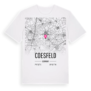 Coesfeld karta t-shirt – ekologisk bomull t-shirt från Pinshirt