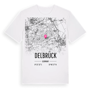Delbrück karta t-shirt – ekologisk bomull t-shirt från Pinshirt