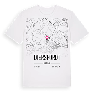 Diersfordt karta t-shirt – ekologisk bomull t-shirt från Pinshirt