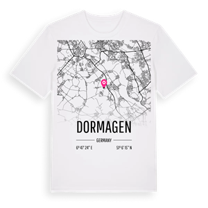 Dormagen karta t-shirt – ekologisk bomull t-shirt från Pinshirt