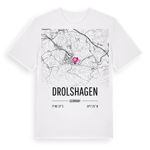 Drolshagen karta t-shirt – ekologisk bomull t-shirt från Pinshirt