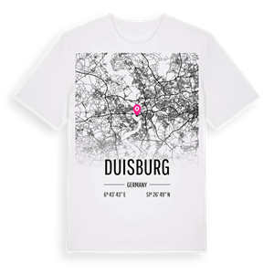 Duisburg karta t-shirt – ekologisk bomull t-shirt från Pinshirt