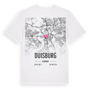 Duisburg karta t-shirt – ekologisk bomull t-shirt från Pinshirt