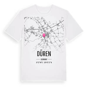 Düren karta t-shirt – ekologisk bomull t-shirt från Pinshirt