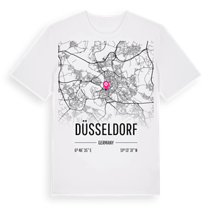 Düsseldorf karta t-shirt – ekologisk bomull t-shirt från Pinshirt