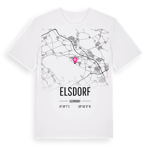 Elsdorf karta t-shirt – ekologisk bomull t-shirt från Pinshirt