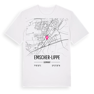 Emscher-Lippe karta t-shirt – ekologisk bomull t-shirt från Pinshirt