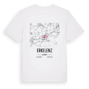 Erkelenz karta t-shirt – ekologisk bomull t-shirt från Pinshirt