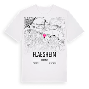 Flaesheim karta t-shirt – ekologisk bomull t-shirt från Pinshirt