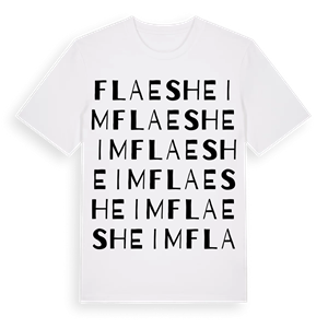 Flaesheim ordlek t-shirt – ekologisk bomull t-shirt från Pinshirt