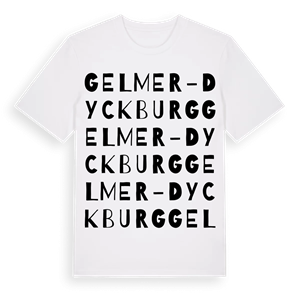 Gelmer-Dyckburg ordlek t-shirt – ekologisk bomull t-shirt från Pinshirt