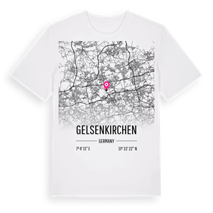 Gelsenkirchen karta t-shirt – ekologisk bomull t-shirt från Pinshirt