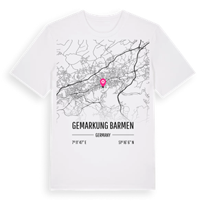 Gemarkung Barmen karta t-shirt – ekologisk bomull t-shirt från Pinshirt