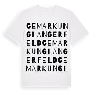 Gemarkung Langerfeld ordlek t-shirt – ekologisk bomull t-shirt från Pinshirt