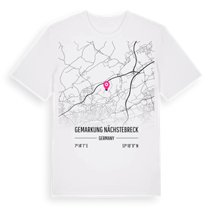 Gemarkung Nächstebreck karta t-shirt – ekologisk bomull t-shirt från Pinshirt