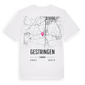 Gestringen karta t-shirt – ekologisk bomull t-shirt från Pinshirt