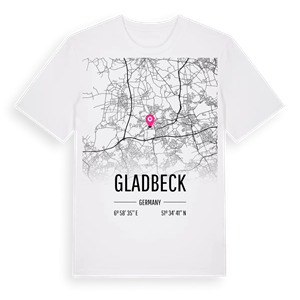 Gladbeck karta t-shirt – ekologisk bomull t-shirt från Pinshirt