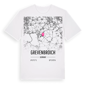 Grevenbroich karta t-shirt – ekologisk bomull t-shirt från Pinshirt
