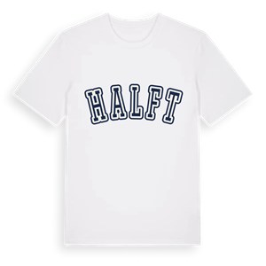 Halft college t-shirt – ekologisk bomull t-shirt från Pinshirt