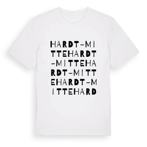 Hardt-Mitte ordlek t-shirt – ekologisk bomull t-shirt från Pinshirt