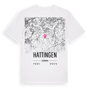 Hattingen karta t-shirt – ekologisk bomull t-shirt från Pinshirt