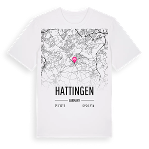 Hattingen karta t-shirt – ekologisk bomull t-shirt från Pinshirt