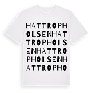 Hattropholsen ordlek t-shirt – ekologisk bomull t-shirt från Pinshirt