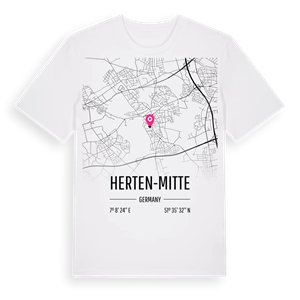 Herten-Mitte karta t-shirt – ekologisk bomull t-shirt från Pinshirt