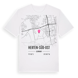 Herten-Süd-Ost karta t-shirt – ekologisk bomull t-shirt från Pinshirt