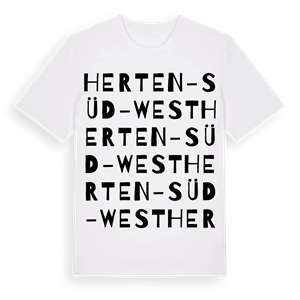 Herten-Süd-West ordlek t-shirt – ekologisk bomull t-shirt från Pinshirt