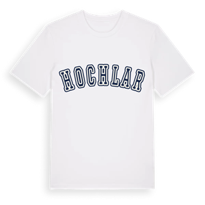 Hochlar college t-shirt – ekologisk bomull t-shirt från Pinshirt