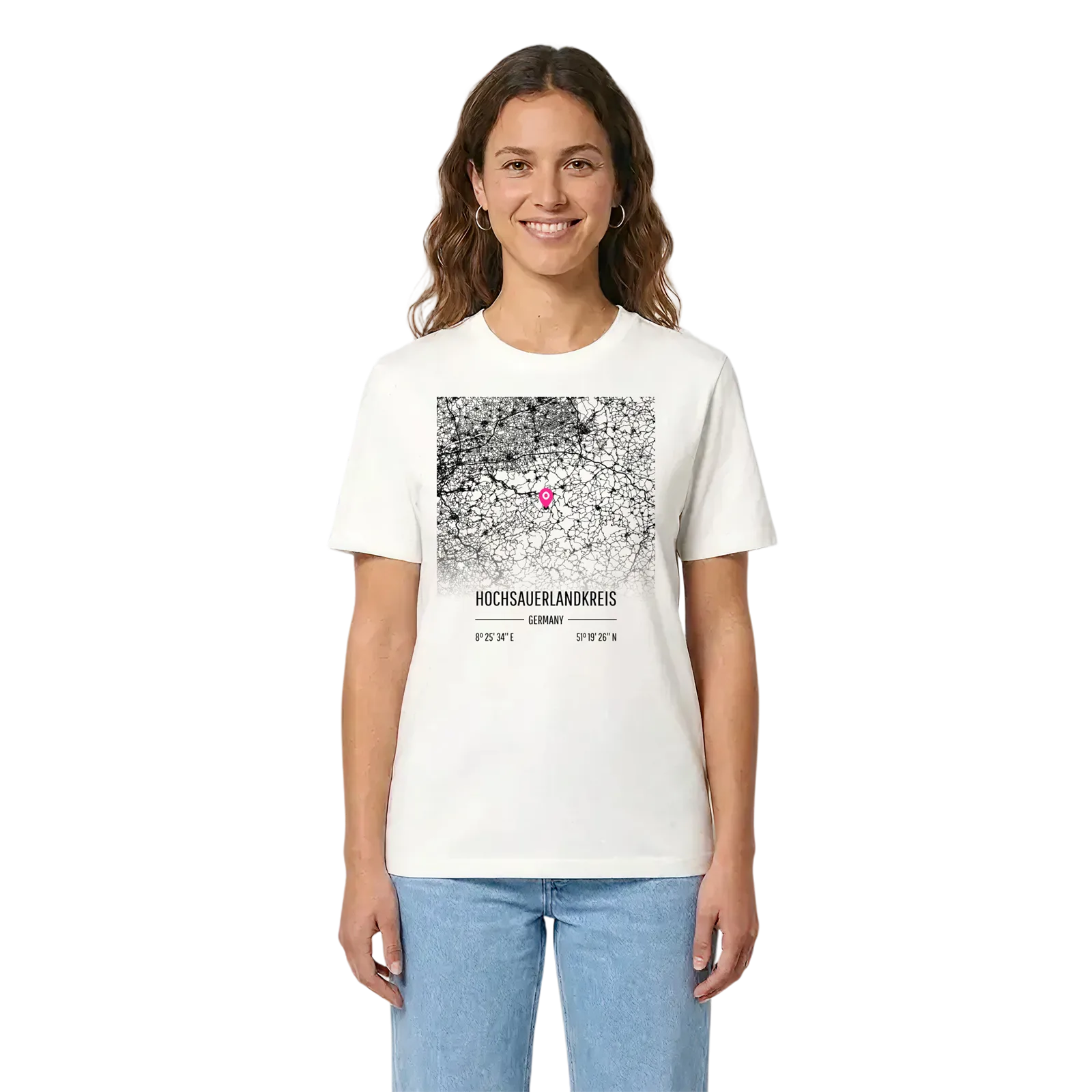 Hochsauerlandkreis karta t-shirt – White, i miljö