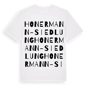 Honermann-Siedlung ordlek t-shirt – ekologisk bomull t-shirt från Pinshirt