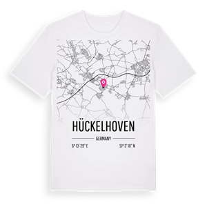Hückelhoven karta t-shirt – ekologisk bomull t-shirt från Pinshirt