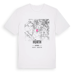 Hürth karta t-shirt – ekologisk bomull t-shirt från Pinshirt