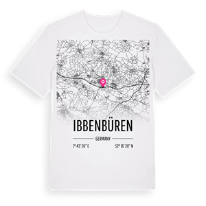 Ibbenbüren karta t-shirt – ekologisk bomull t-shirt från Pinshirt