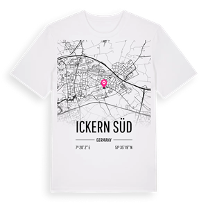 Ickern Süd karta t-shirt – ekologisk bomull t-shirt från Pinshirt