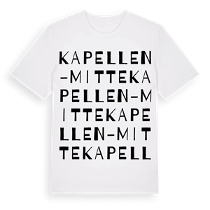 Kapellen-Mitte ordlek t-shirt – ekologisk bomull t-shirt från Pinshirt