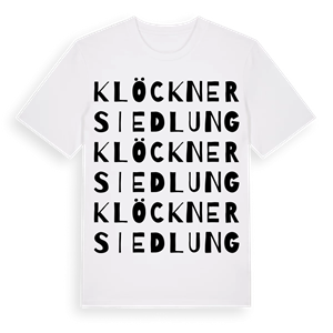 Klöcknersiedlung ordlek t-shirt – ekologisk bomull t-shirt från Pinshirt
