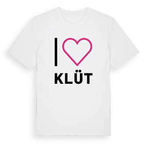 Jag älskar Klüt t-shirt stort tryck – ekologisk bomull t-shirt från Pinshirt
