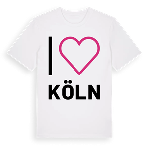 Jag älskar Köln t-shirt stort tryck – ekologisk bomull t-shirt från Pinshirt