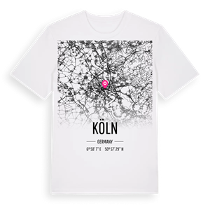 Köln karta t-shirt – ekologisk bomull t-shirt från Pinshirt