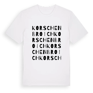 Korschenbroich ordlek t-shirt – ekologisk bomull t-shirt från Pinshirt