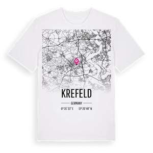 Krefeld karta t-shirt – ekologisk bomull t-shirt från Pinshirt
