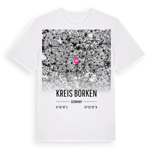 Kreis Borken karta t-shirt – ekologisk bomull t-shirt från Pinshirt