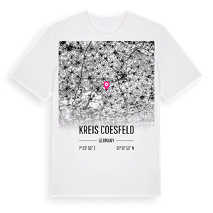 Kreis Coesfeld karta t-shirt – ekologisk bomull t-shirt från Pinshirt