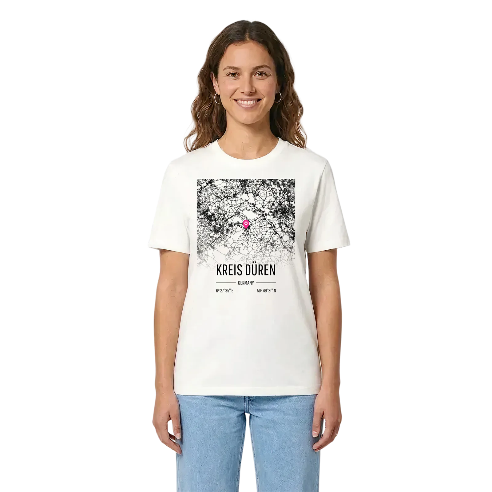 Kreis Düren karta t-shirt – White, i miljö